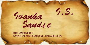 Ivanka Sandić vizit kartica